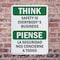 Signmission Safety Culture Sign, 10 in Width, Plastic, Rectangle, Bilingual OS-2PACK-TS-P-1014-L-11866 - alternate 2